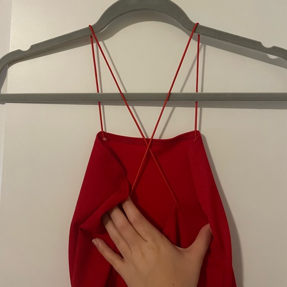 Boohoo Petite Cross Back Thigh Split Midi Dress - Picture 3 of 5